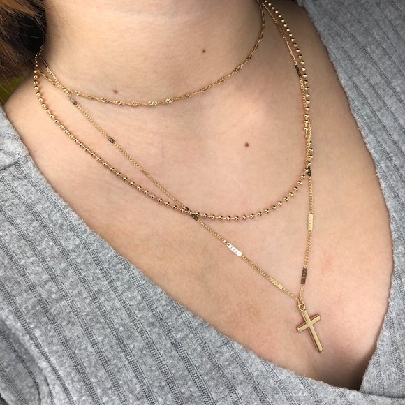 Cross Necklace, Dainty Necklace, Simple Necklace, Christian Jewelry, Chain Neckl - Picture 3 of 6